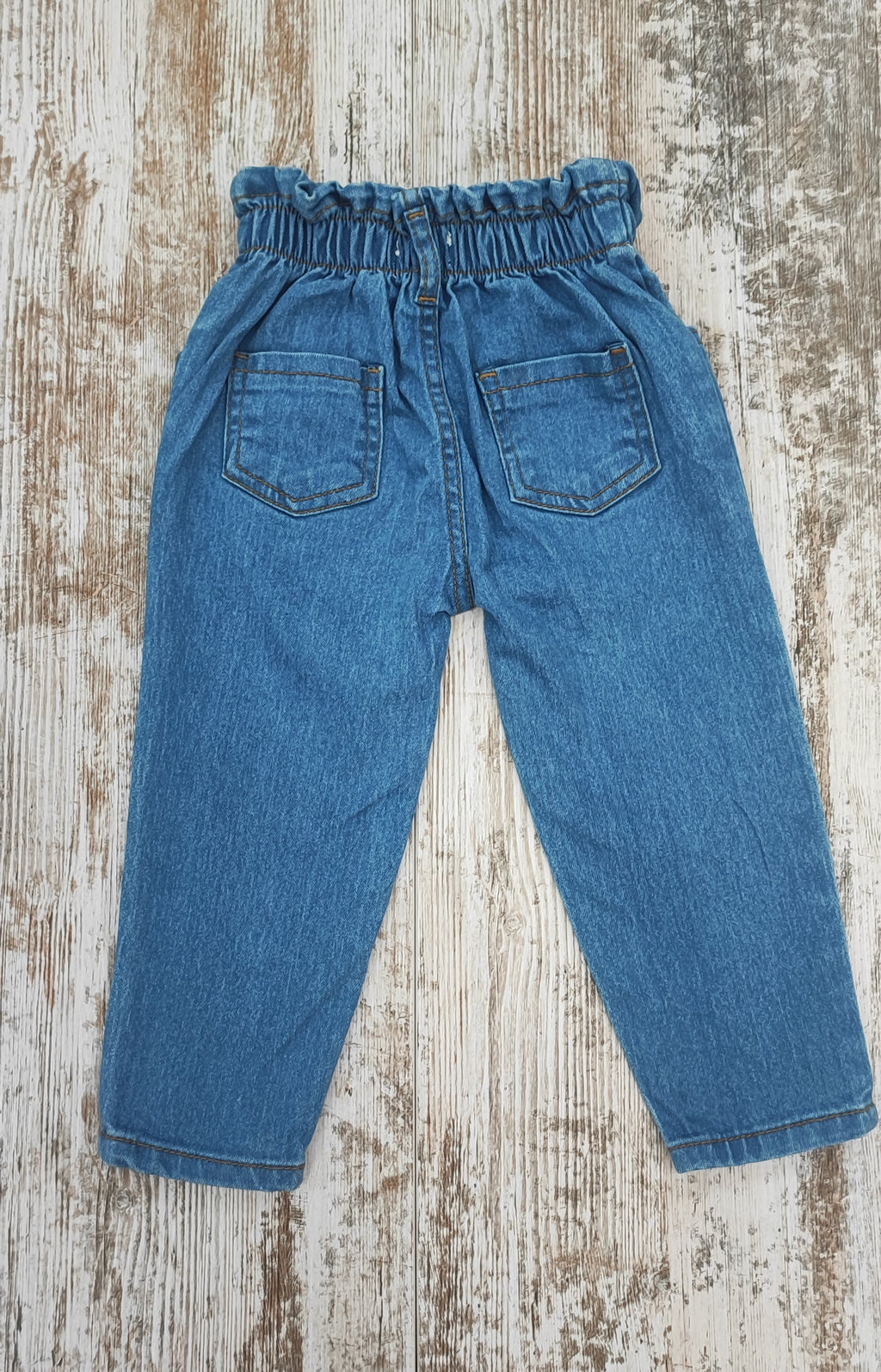 Pantalón denim fruncido