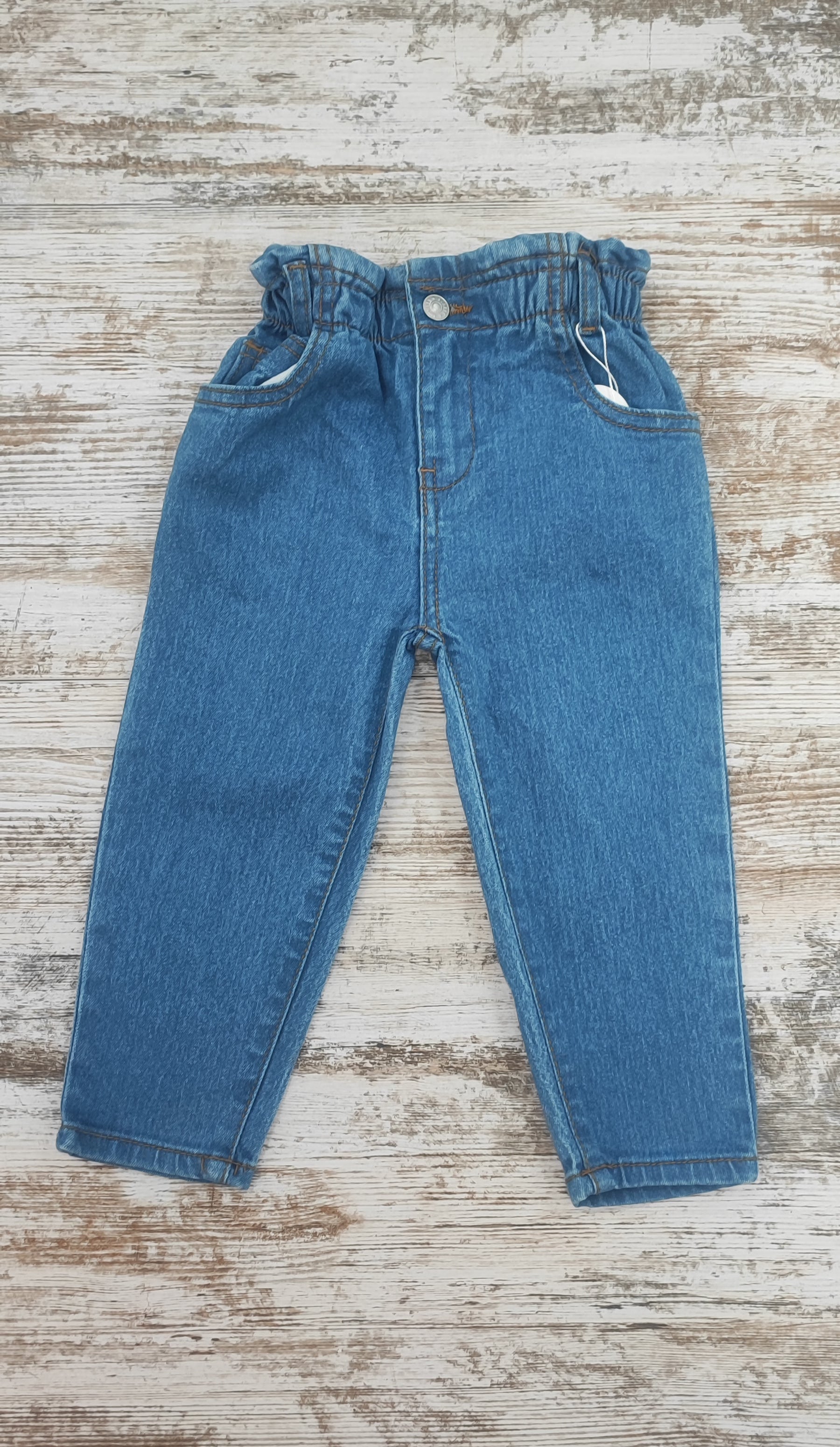 Pantalón denim fruncido