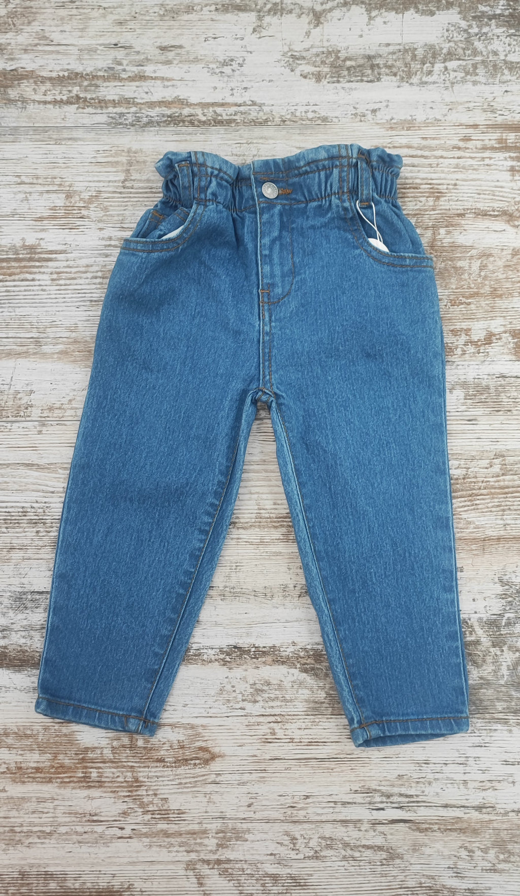 Pantalón denim fruncido