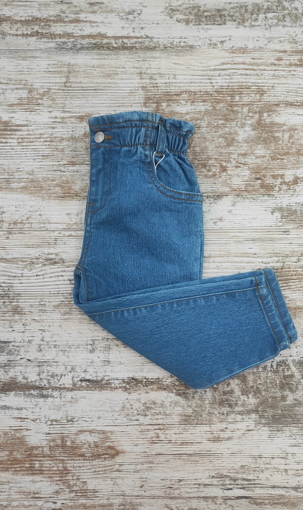 Pantalón denim fruncido